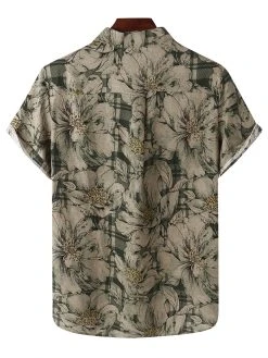 Mens Floral Cotton Linen Shirts -Incerun Shop 6b445d8f f580 463d a9ca 237a9b81d605