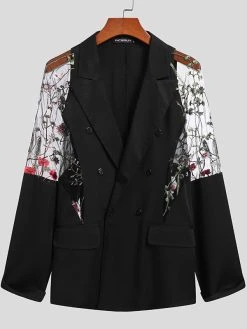 Men's Mesh Patchwork Floral Long-sleeved Blazer -Incerun Shop 6b6fdb8b b49b 4161 8dd5 2f4fd10e1201