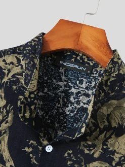 Mens Plant Print Stand Collar Shirt -Incerun Shop 6b8e24d5 f7db 4270 aa2f 04e467ad8737