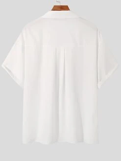 Mens Revere Collar Half Sleeve Button Shirt -Incerun Shop 6ba44c92 6f38 4c70 a4b0 cb188b0b97bc