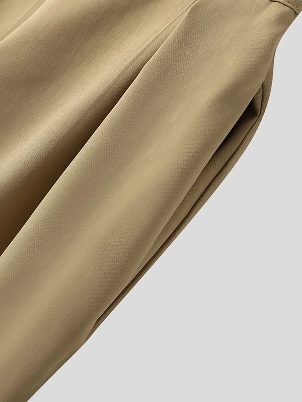 Mens Solid Pleated Sticky Cuff Drawstring Waist Pants 12 Mens Solid Pleated Sticky Cuff Drawstring Waist Pants - Image 10