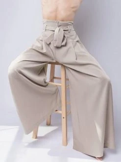 Men Loose High-waisted Straight-leg Pants