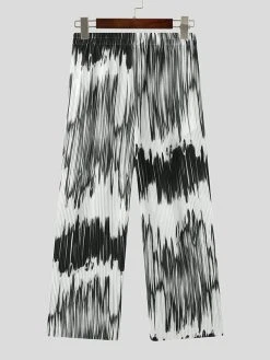 Mens Ombre Texture Elastic Waist Casual Pants -Incerun Shop 6d2f2511 b107 42de 89ac 2974026711b1