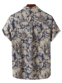 Mens Floral Cotton Linen Shirts -Incerun Shop 6e0c2d0f 1952 4a53 a4d2 85a3b8df6c67