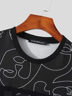 Men Abstract Print Patchwork Curved Hem Vest -Incerun Shop 6e57774f cc1a 4024 8787 96f2894ad2cb