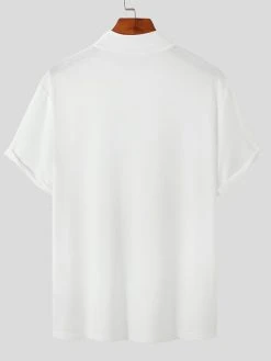 Mens Solid Mock Neck Short Sleeve T-shirt -Incerun Shop 6e659d2f 5e6a 4548 8603 1c31b5f3adbe