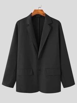 Mens Japan Solid Long Sleeve Two Pieces Outfits -Incerun Shop 6f5f874f 5678 463a a67d df3ec3d3800f