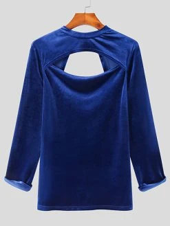 Mens Solid Cutout Long Sleeve T-shirt 11 Mens Solid Cutout Long Sleeve T-shirt -Incerun Shop 6fc82bbe e1b9 4d1e a354 02eb1a3cd0e0