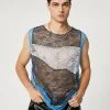 Mens Lace Hollow Out Color Block Vest -Incerun Shop 6feb6851 5cb8 4157 b109 650b0e8b81f6