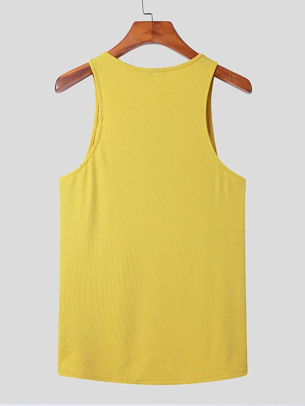 Mens Strappy Design Casual Solid Color Vest 8 Mens Strappy Design Casual Solid Color Vest - Image 6