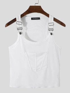 Men Adjustable Strap Buckle Stretch Knit Pit Vest -Incerun Shop 70ecaca2 44de 4b7d a807 fdadc9677d04
