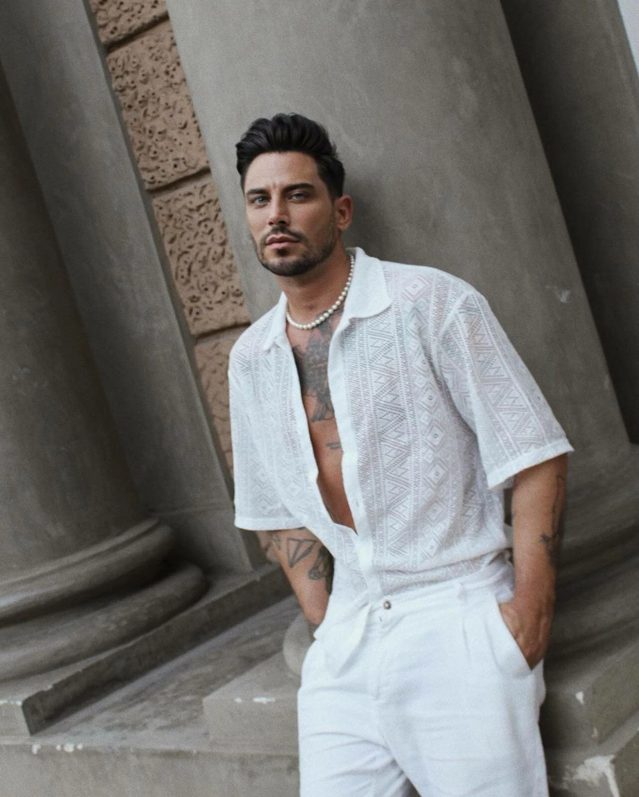 Men's Sexy Hollow Lace Loose Shirts 6 Men's Sexy Hollow Lace Loose Shirts - Image 4