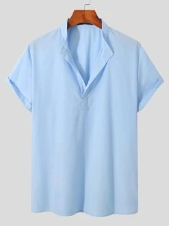 Mens Stand Collar Basic Designed Casual Shirt 14 Mens Stand Collar Basic Designed Casual Shirt -Incerun Shop 7196d78b 6e9b 450e aa39 47f8038bfdc1