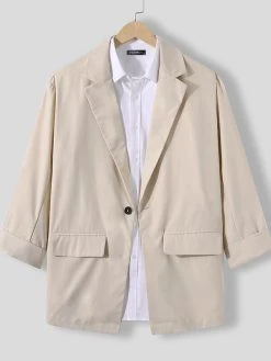 Mens Solid Color Three-quarter Sleeve Blazer 17 Mens Solid Color Three-quarter Sleeve Blazer -Incerun Shop 7257df66 bb83 4fcd b945 a0f59d6677c0
