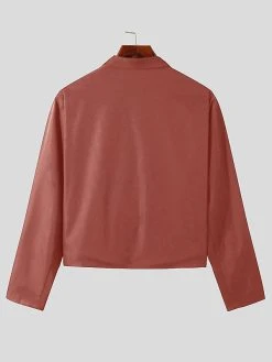 Mens Double-breasted Cutout Long-sleeved Jacket -Incerun Shop 72896a04 2dca 4dc8 8ff6 e54aa32fa1c6