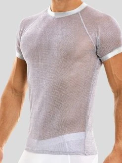 Men's Sexy Shiny Mesh See-through T-Shirts