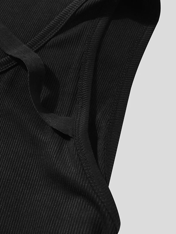 Mens Diagonal Strap Solid Color Casual Ribbed Tank 9 Mens Diagonal Strap Solid Color Casual Ribbed Tank - Image 7