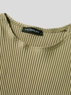 Mens Pleated Round Neck Long Sleeve T-Shirt 21 Mens Pleated Round Neck Long Sleeve T-Shirt -Incerun Shop 74204ec8 a00a 4886 88ec ecad238a5ff6