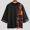 Mens Ethnic Print Patchwork Casual Short Sleeve T-Shirts -Incerun Shop 772bd1ac 1410 4a7a b321 eb349d4b415c