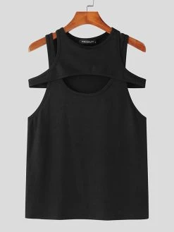 Mens Ribbed Knit Cut Out Tank Top -Incerun Shop 776ccac9 71b7 4eb3 b9f9 d08a692c23b0