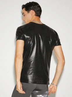 Mens Shiny Metallic Love Heart Patch T-Shirt 14 Mens Shiny Metallic Love Heart Patch T-Shirt -Incerun Shop 783a3932 39d1 4e38 b974 5cbc5c2a142a