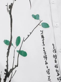 Mens Bird Tree Print Short Sleeve Lapel Shirt -Incerun Shop 7892b549 9ef4 499e afb5 1f4322527d94