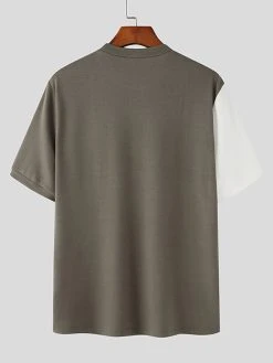 Mens Japan Patchwork Contrast Short Sleeve T-shirt 15 Mens Japan Patchwork Contrast Short Sleeve T-shirt -Incerun Shop 789ccdc8 4992 4526 a329 ebdee5b8b1c8