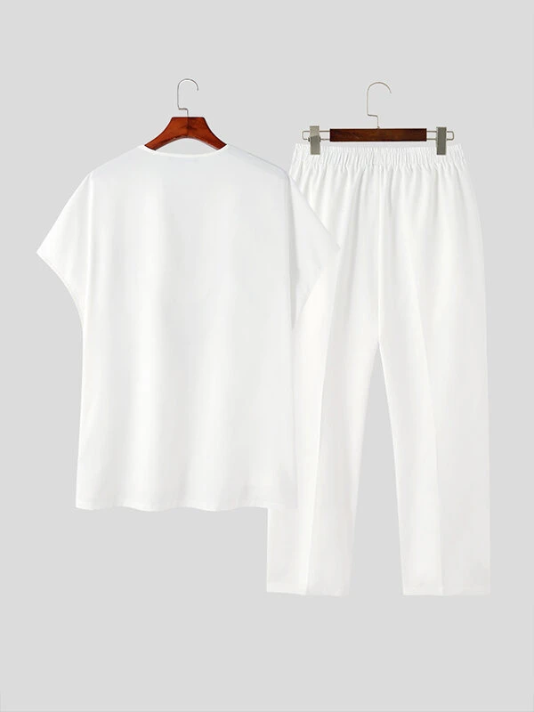 Mens Muslim Abstract Print Fringe Design Two Pieces Outfits 6 Mens Muslim Abstract Print Fringe Design Two Pieces Outfits - Image 4