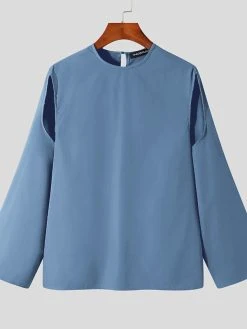 Mens Cutout Sleeves Round Neck Loose T-shirts -Incerun Shop 794ead52 39e4 4ab0 b7a3 49cd037b8992