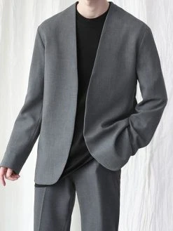 Men Collarless Loose Casual Long Sleeve Blazer -Incerun Shop 7a39c630 1e1b 4f13 8f6c 7a8e22b90c08