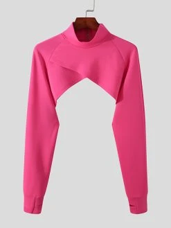 Mens High Neck Back Zipper Cropped Top -Incerun Shop 7a84de3c 208b 4cda b5c3 928c84a914da