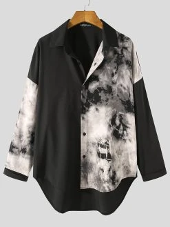 Mens Gothic Punk Patchwork Long Sleeve Shirts -Incerun Shop 7ac7d952 f02c 4041 964f d7f7648e5d3d