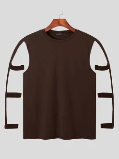 Men Cutout Style Solid T-Shirt 13 Men Cutout Style Solid T-Shirt -Incerun Shop 7b123dc2 ead5 40e8 a3db cb15ee6386cb