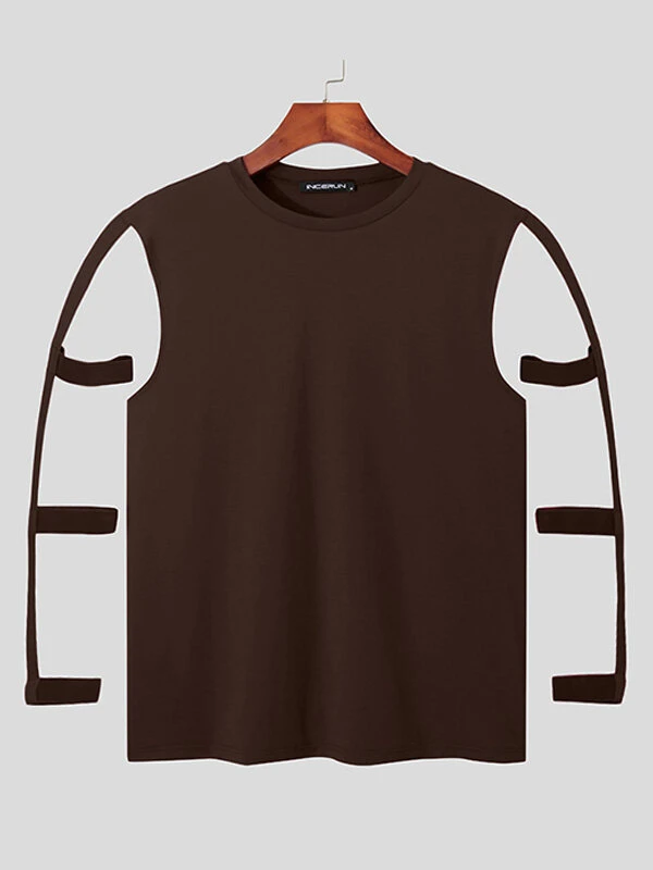 Men Cutout Style Solid T-Shirt 7 Men Cutout Style Solid T-Shirt - Image 5