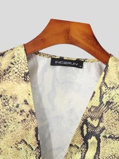 Men Sexy Snakeskin Print Open Front Waistcoat 13 Men Sexy Snakeskin Print Open Front Waistcoat -Incerun Shop 7b758087 a383 4831 aac1 6b8aef63c78f