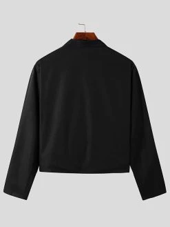 Mens Double-breasted Cutout Long-sleeved Jacket -Incerun Shop 7c71a009 921b 4b59 95e8 eb99ccc59233