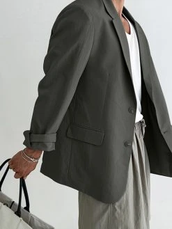 Mens Japan Solid Lapel Long Sleeve Blazer -Incerun Shop 7c73f3d1 bcfa 4427 a890 9585adc0738c