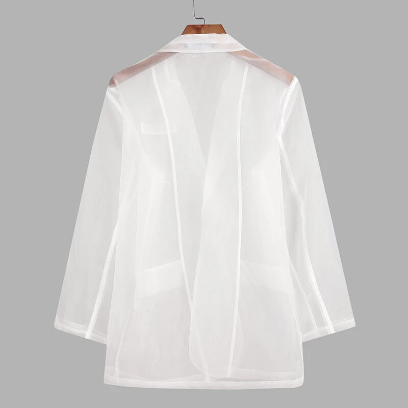 Men Transparent Casual Jacket Shirts 7 Men Transparent Casual Jacket Shirts - Image 5