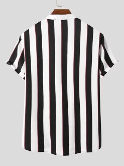 Mens Striped Short Sleeve Shirts Pants Set 19 Mens Striped Short Sleeve Shirts Pants Set -Incerun Shop 7cd7b84a d390 453f bd71 53011c5c3577