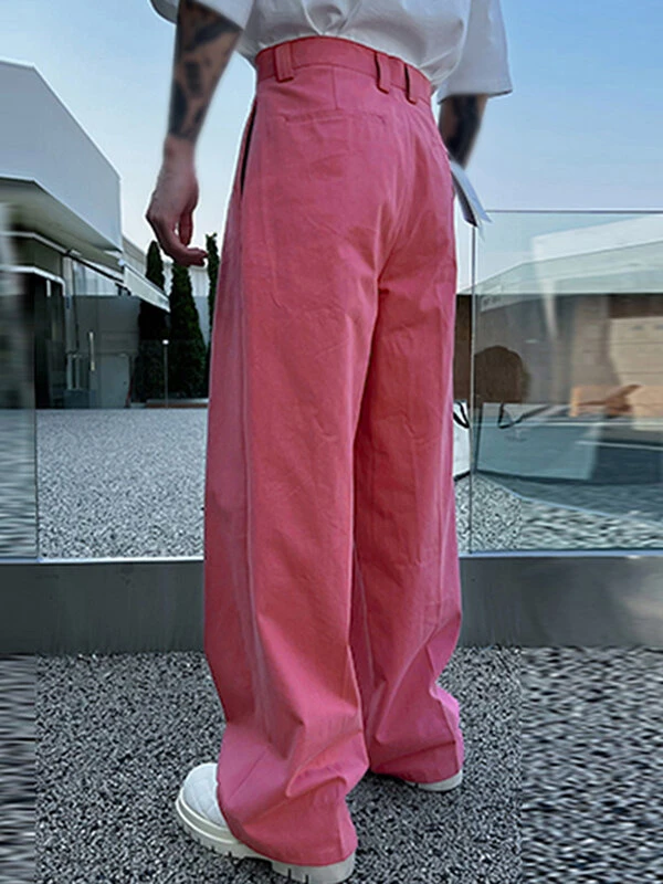 Mens Solid Casual Straight Pants With Pocket 8 Mens Solid Casual Straight Pants With Pocket - Image 6