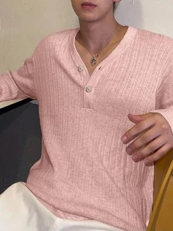 Mens Pit Striped V-neck Long-sleeved T-shirt -Incerun Shop 7da35538 ee66 47da a40a 1c77d2e63384