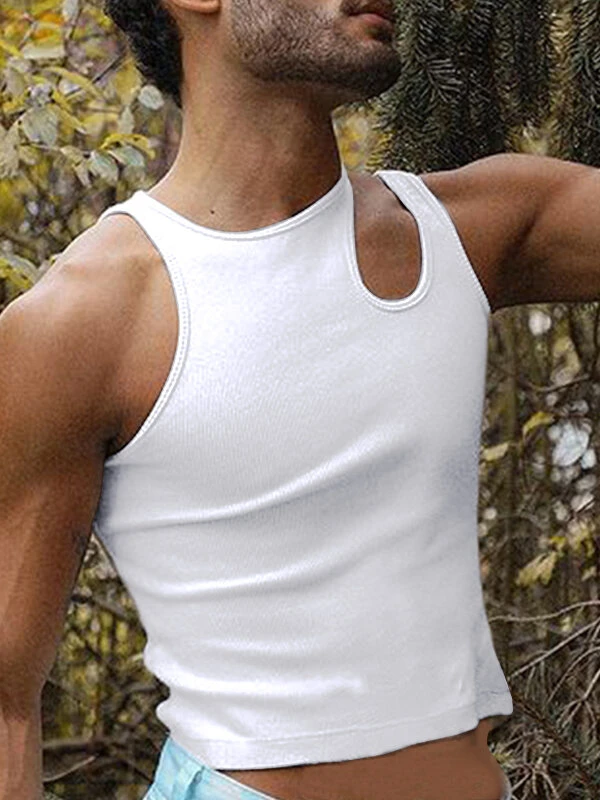 Mens Sexy Cutout Shoulder Sleeveless Vest 5 Mens Sexy Cutout Shoulder Sleeveless Vest - Image 3