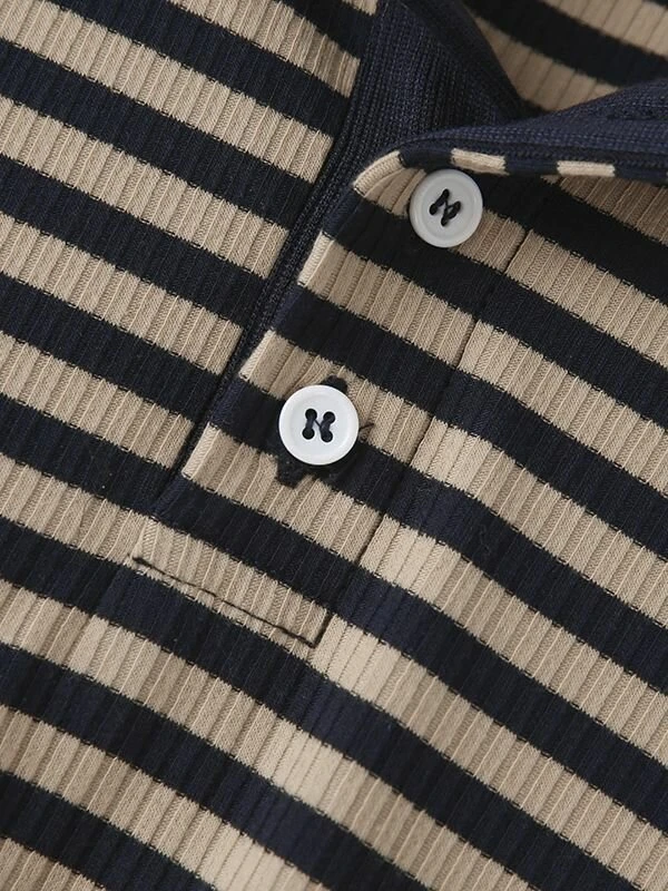Mens Japan Striped Pattern Knit Shirt 7 Mens Japan Striped Pattern Knit Shirt - Image 5