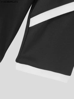 Mens Contrast Patchwork Irregular Long Sleeve T-shirt -Incerun Shop 7e87afcb cf6b 458d 88b8 880694925676