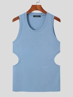 Men Plain Slim Back Cutout Vest -Incerun Shop 7ead81d1 18ad 4c82 ba4d d4f6e1b938a9