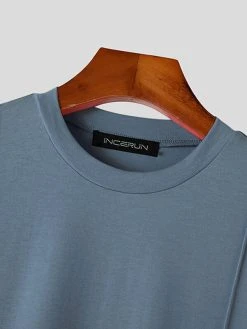 Mens Solid Pintuck Detail Crew Neck Short Sleeve T-Shirt 15 Mens Solid Pintuck Detail Crew Neck Short Sleeve T-Shirt -Incerun Shop 7efdbbfe 37b1 4d1d abed 86a4b48f3f41