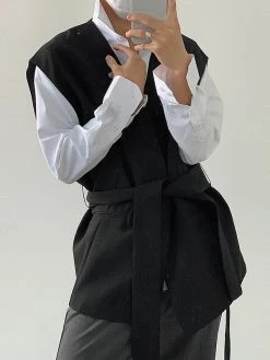 Men Irregular Solid Color Sleeveless Vest -Incerun Shop 7f3f65ac dac4 4c0b 9282 1a5f287434cc