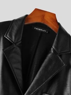 Mens Solid Lapel Faux Leather Casual Crop Blazer 13 Mens Solid Lapel Faux Leather Casual Crop Blazer -Incerun Shop 8031f79f 619d 42f9 bf70 335f4620f7cd