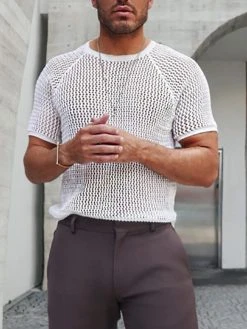 Men's Sexy Hollow Mesh Short-sleeved T-Shirts -Incerun Shop 8116aa34 ffa6 46b8 8dee bf47e63ce1d1