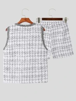 Men Casual Plaid 2 Piece Set -Incerun Shop 81c72899 bd55 444c 84e5 691956f3cd6a